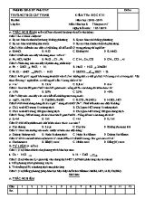 Đề kiểm tra học kỳ II môn Hóa học Lớp 8 - Năm học 2018-2019 - Trường THCS Cát Trinh
